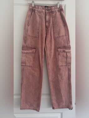 BDG Washed Dusty Rose High-Waist Cargo Skate Jeans